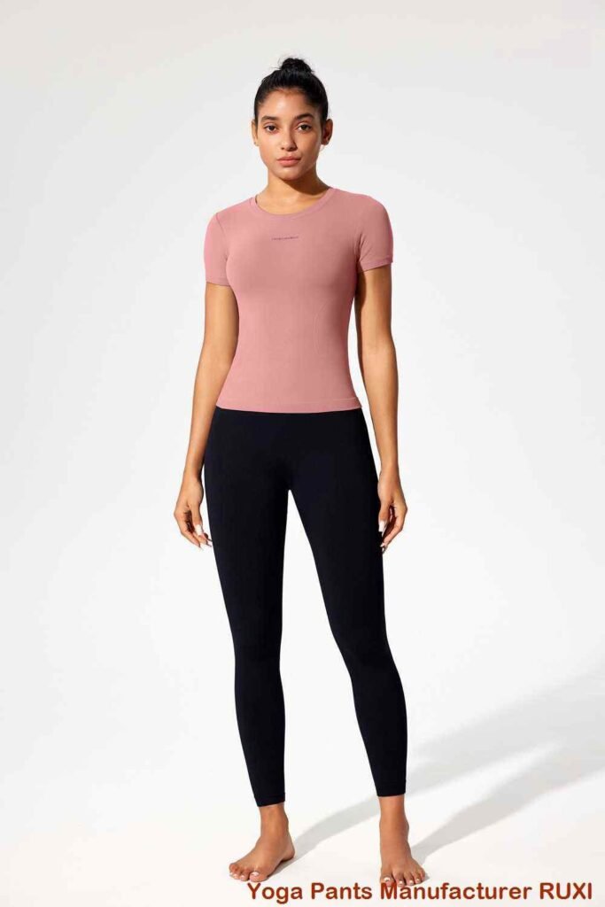 Pantaloncini da ciclista neri senza cuciture per donna