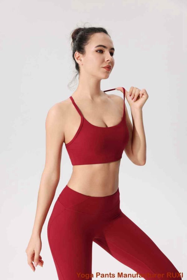 Leggings da yoga con fondo arricciato a vita alta RUXI
