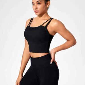 Pantaloni da yoga a vita alta verde scuro RUXI it425