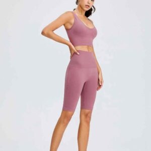 Pantaloni da yoga pieghevoli grigi Comfort Fit RUXI it366