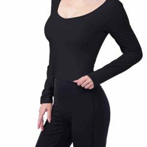 Completo elegante con leggings svasati marroni RUXI it981
