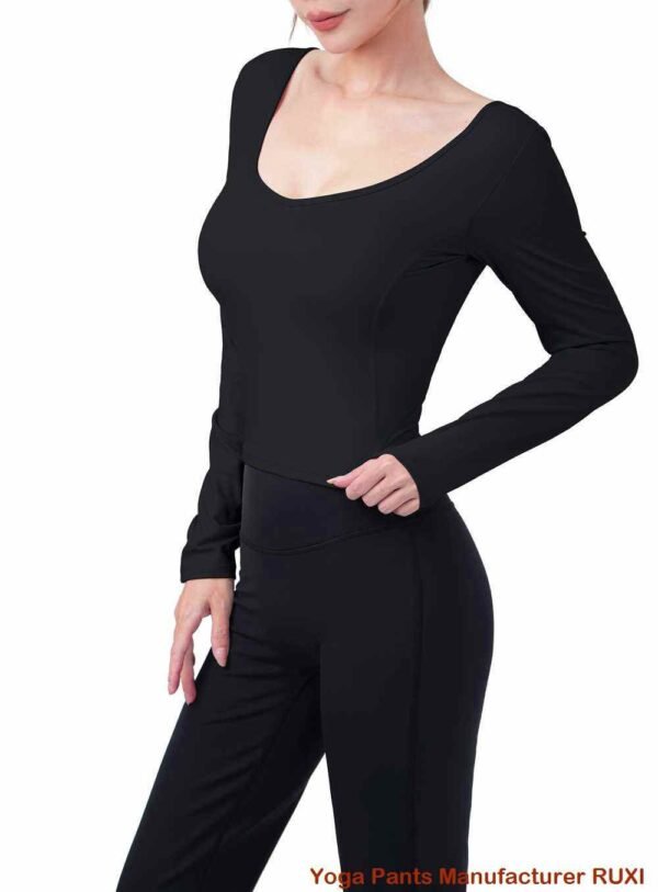 Completo elegante con leggings svasati marroni RUXI it981