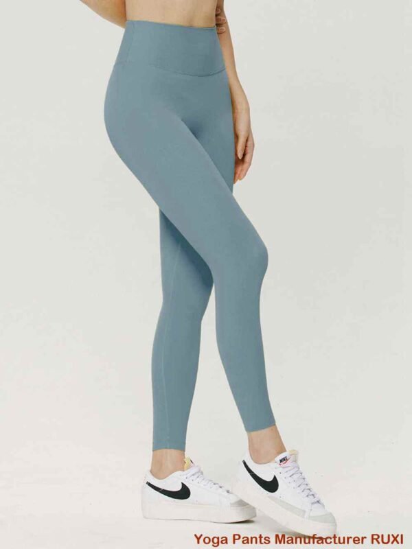Pantaloni da yoga elasticizzati grigi da donna a vita alta